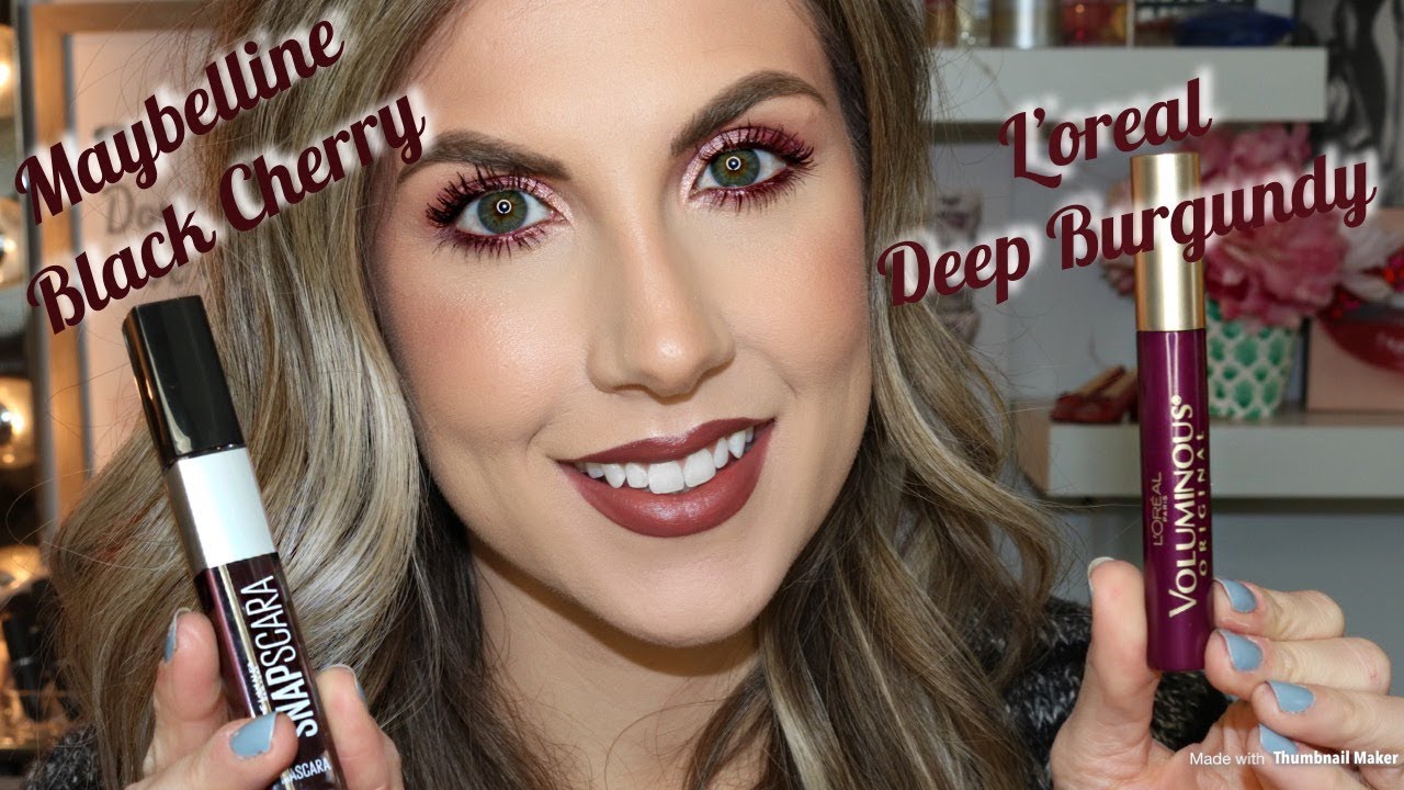 MAYBELLINE SNAPSCARA vs LOREAL VOLUMINOUS | BATTLE OF THE BURGUNDY