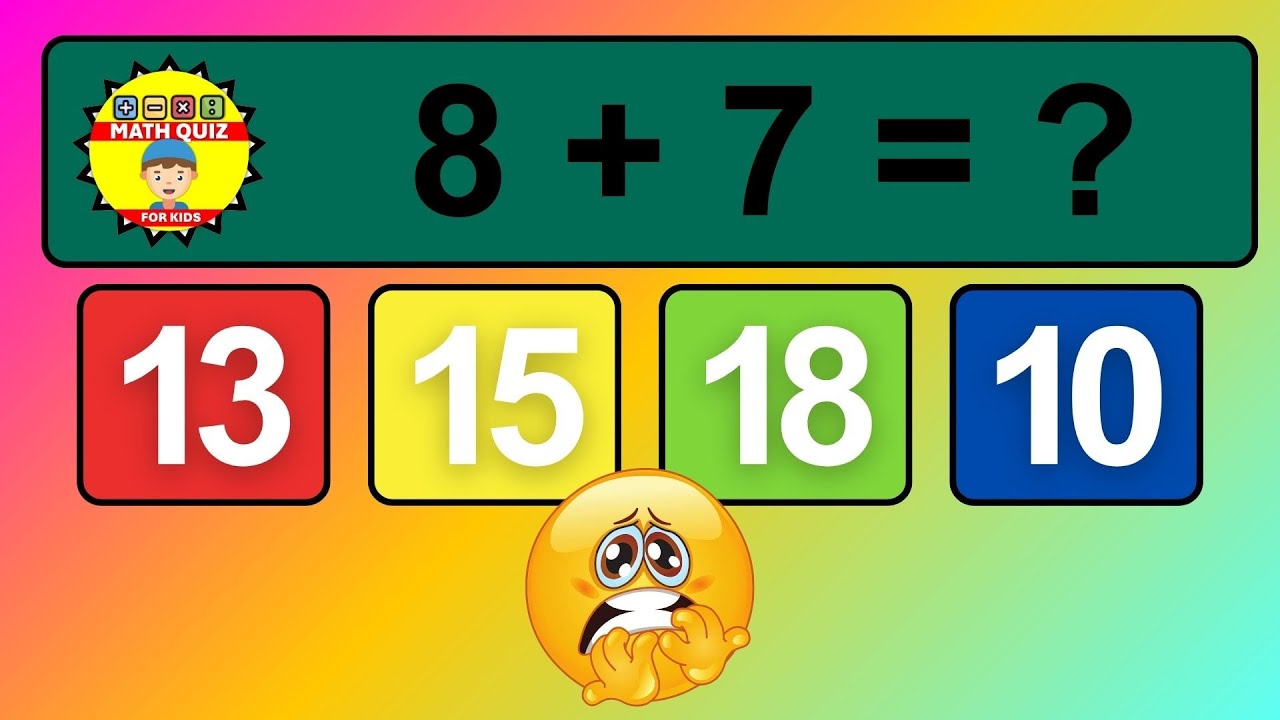 20 Math Quiz for Kids | One Digit Addition Quiz