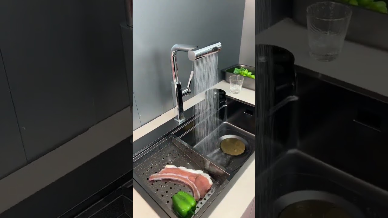 Lefton Waterfall & Pull-Out Kitchen Faucet with Temperature Display-KF2209