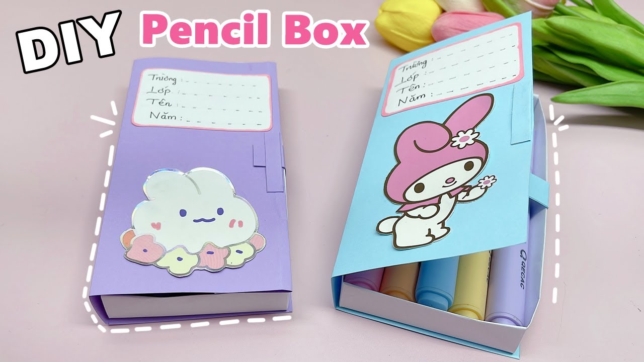 Cách làm Hộp Bút đơn giản/ DIY Pencil Box/ Paper craft  - Liam Channel