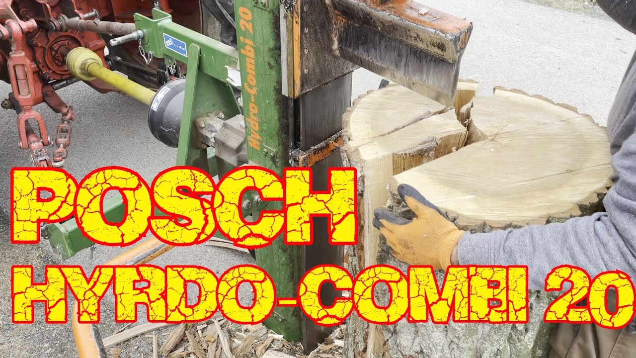 🪵⚠️Fahasogatás MTZ 50 + Posch Hydro-Combi Holzspalter 20t keményfa hidraulikus hasító