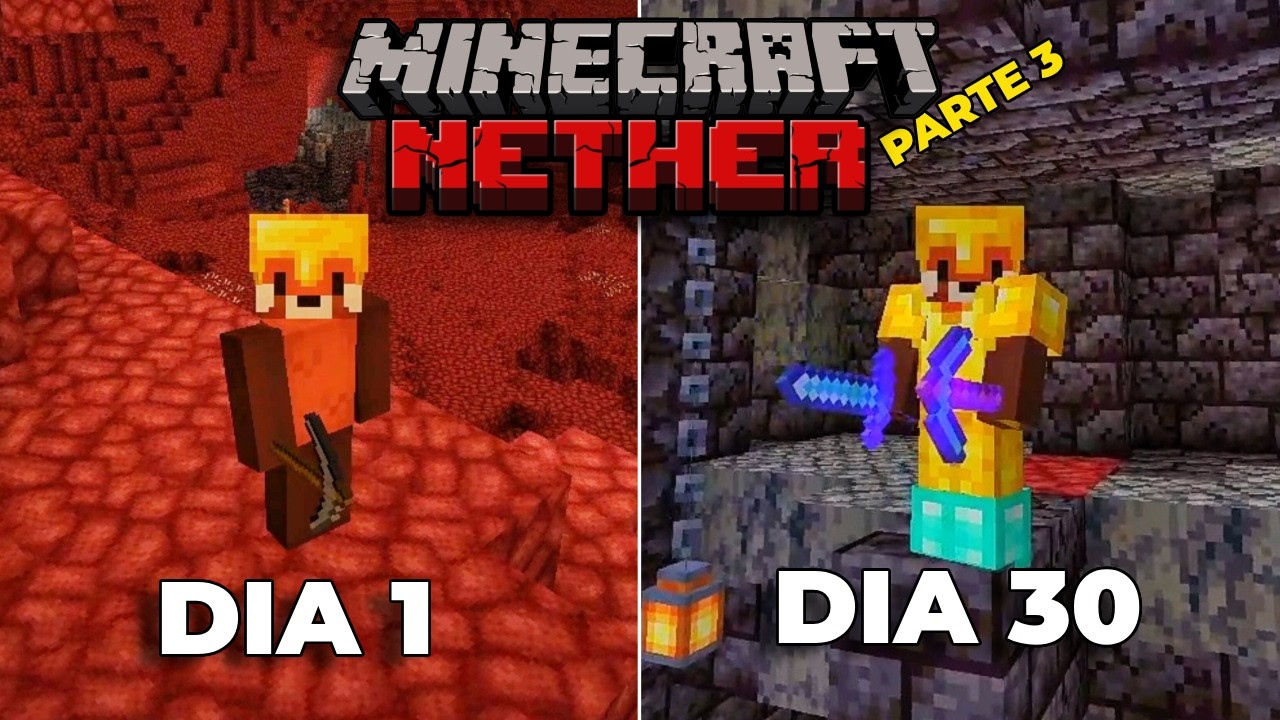 intenté SOBREVIVIR solo en el NETHER en minecraft