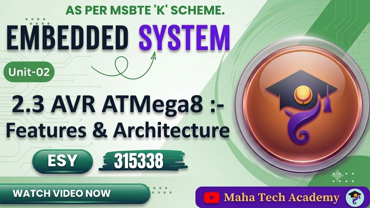 #04_Unit-2_Microcontroller Architecture.#ESY#315338| AVR| ARM| MSBTE Diploma. Lec-04.ATmega8.#msbte.