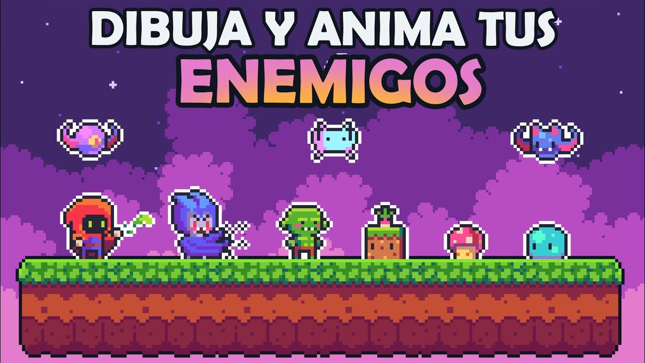 COMO HACER PERSONAJES PIXEL ART (DISEÑAR y ANIMAR ENEMIGOS PARA UN VIDEOJUEGO)