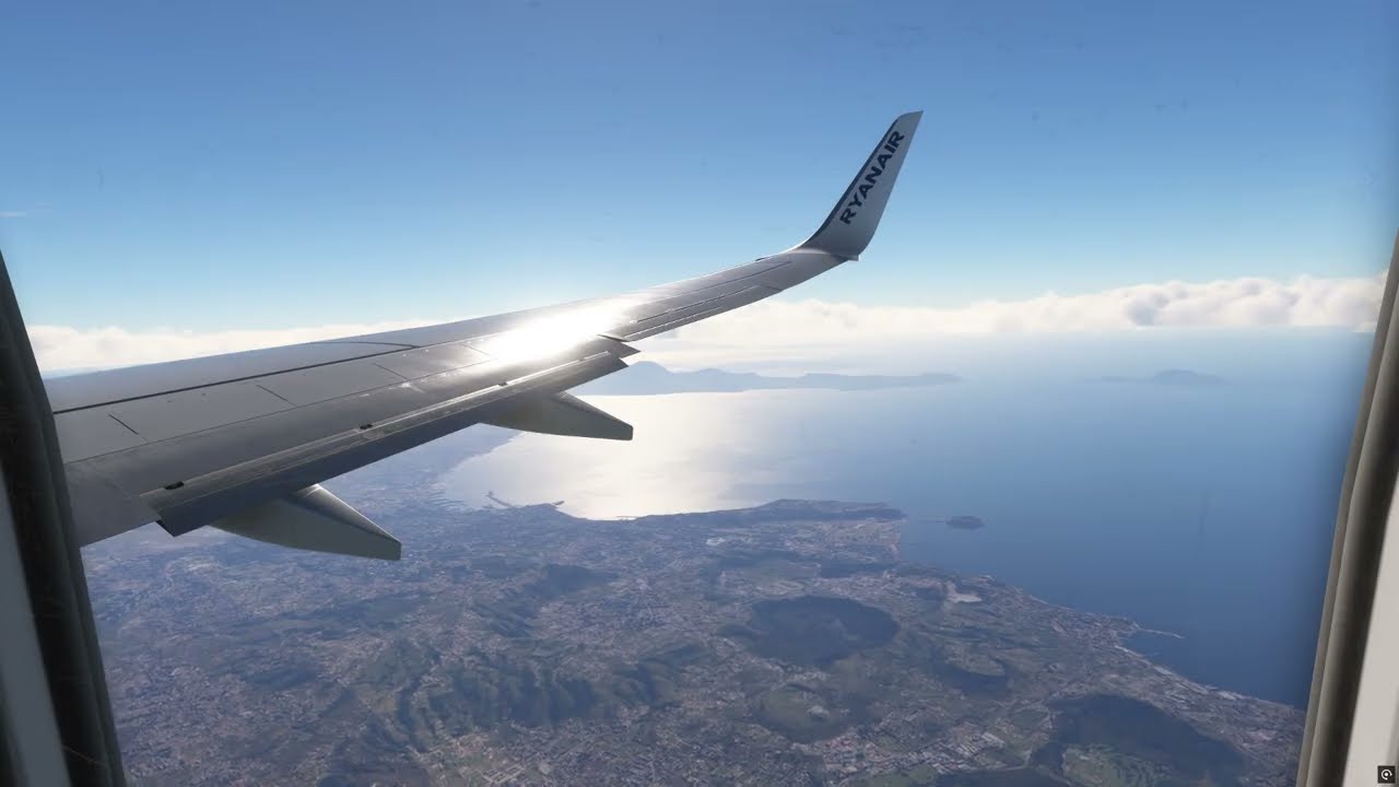 ナポリ国際空港R24ランディング（機窓から）
