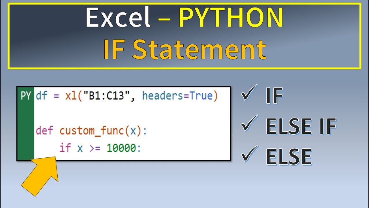 Excel Python If Statement