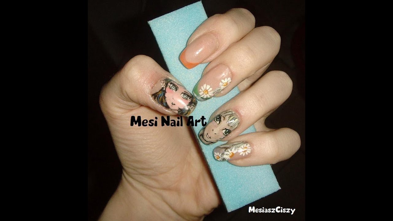 MesiaszCiszy Faces nail art  my entry to Hotpinkzebrapolish Mesi Nail Art