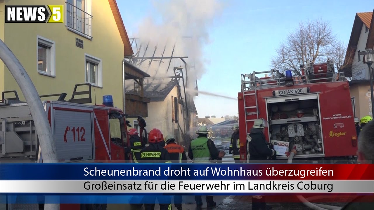 26.01.2017 (CO) Scheunenbrand drohte auf Wohnhaus überzugreifen