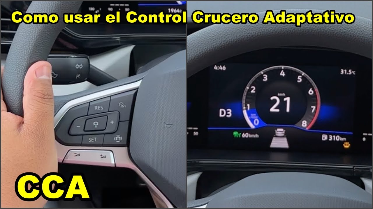 TAOS 2023 Trendline Como usar el Control Crucero Adaptativo VolksWagen (CCA)