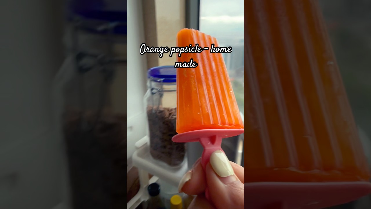 Make orange popsicle at home - #popsicle #recipeforpopsicle #icecream