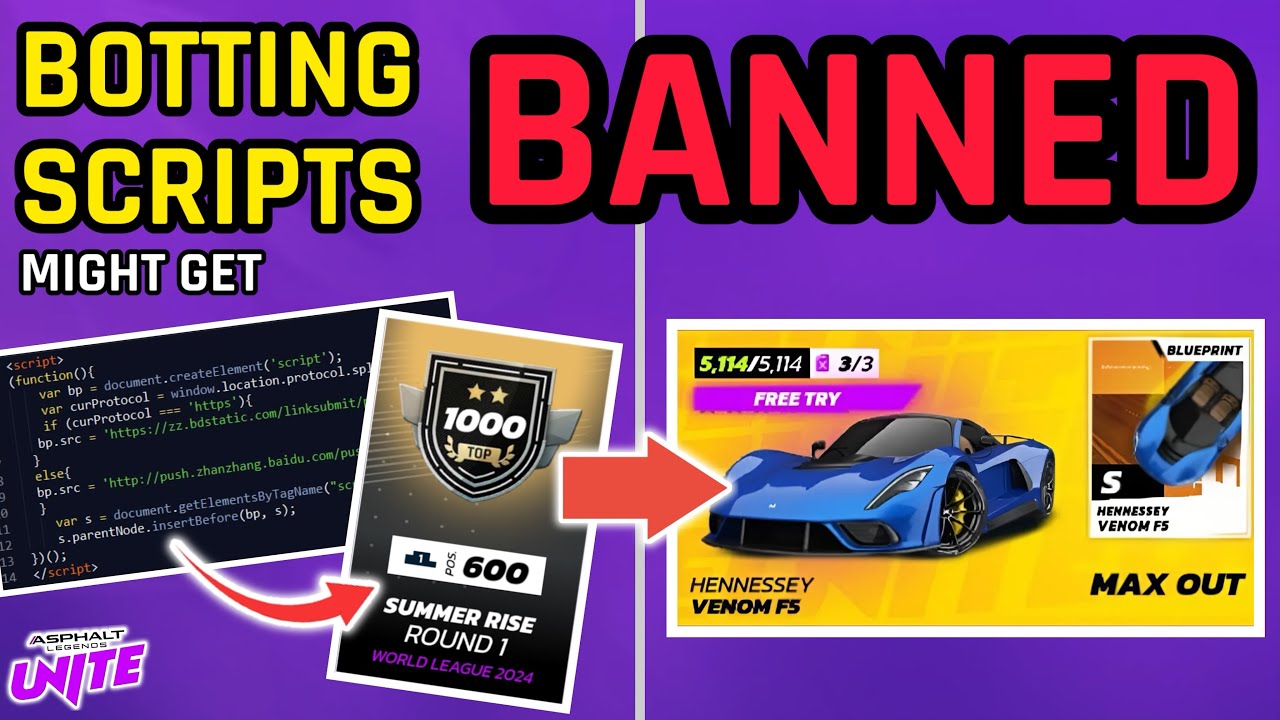 BOT SCRIPTS WILL BE *BANNED* ON ALU SOON (Continued from Last Video) | Asphalt Legends Unite