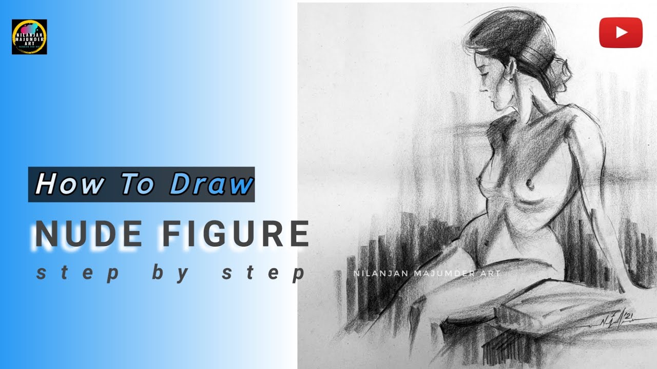 Nude Figure Study of Female | Using Conte on Newsprint Paper | Figure Drawing #4 