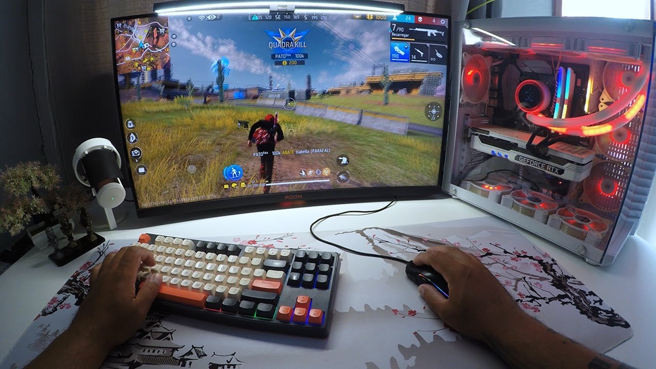 FREE FIRE NA VISÃO DE UM PC 😴🌿ASMR Jogador Inteligente (POV) Handcam