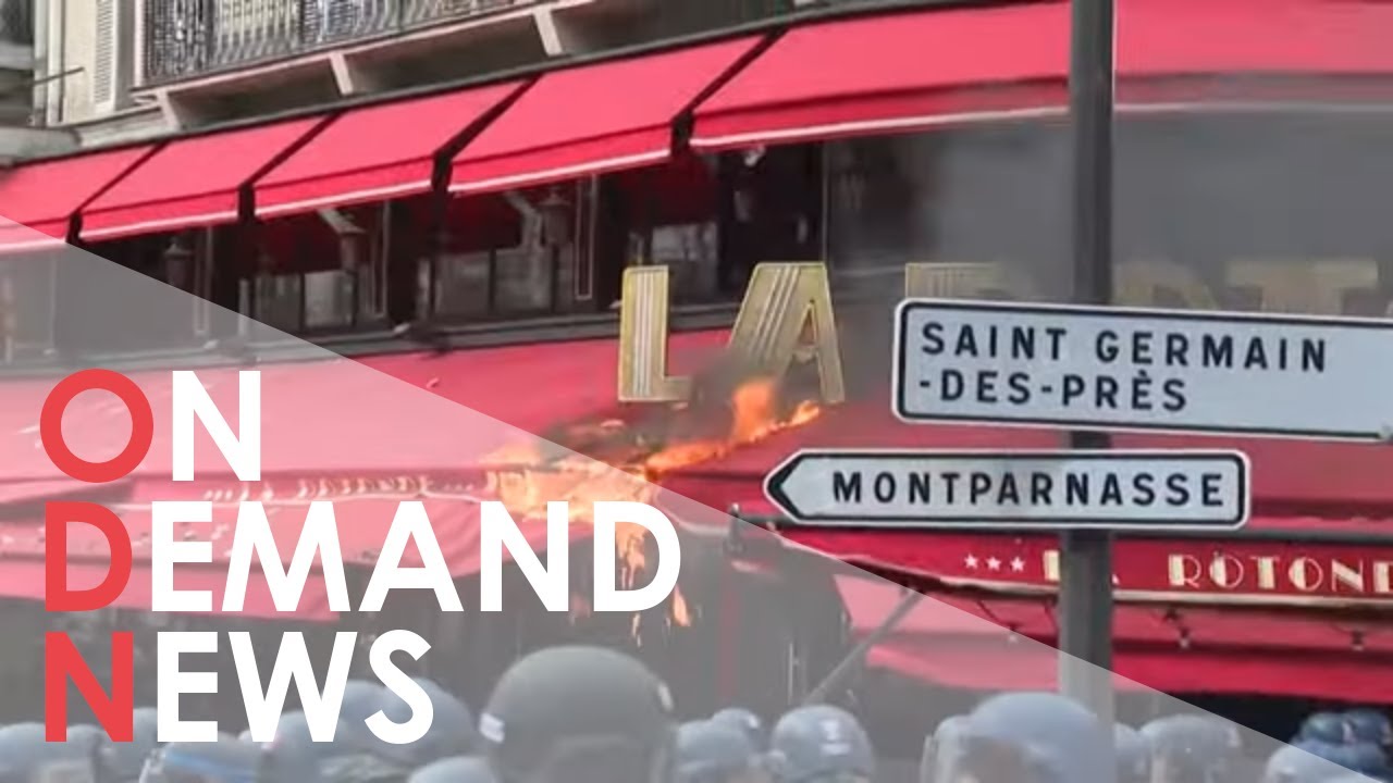 Macron's Favourite Restaurant set on FIRE | Paris Protests