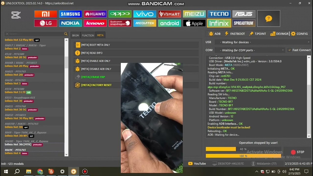 Tecno Spark Go 2023 BF7 Frp Remove By Unlock Tool I