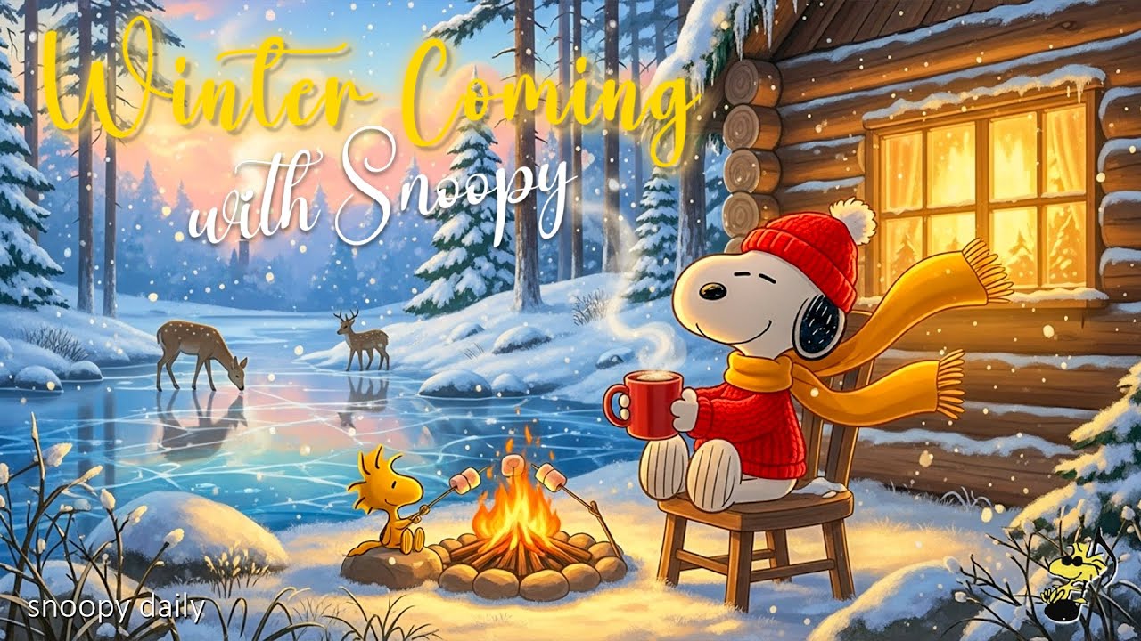 Snoopy&rsquo;s Winter Campfire ✨ Cozy Chill Lofi Music for Relax, Study & Sleep