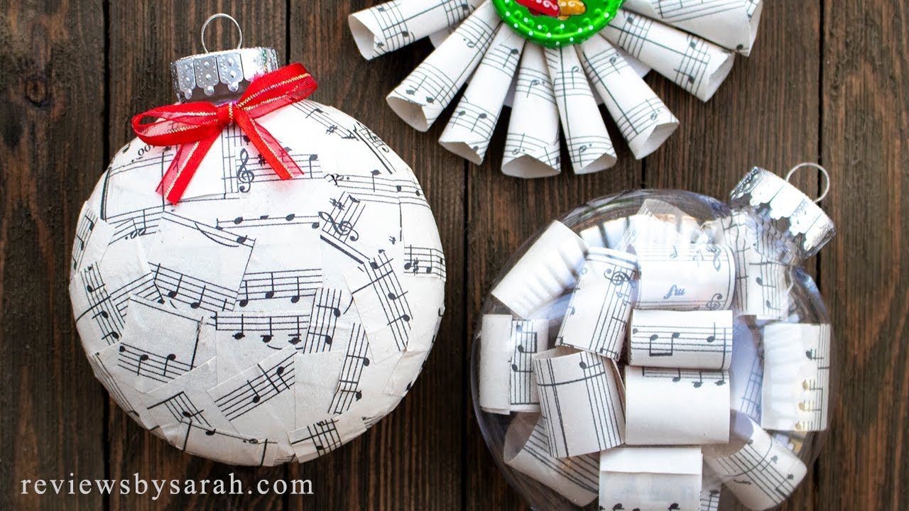 How to Make Sheet Music Ornaments for Christmas - Good for Musicians