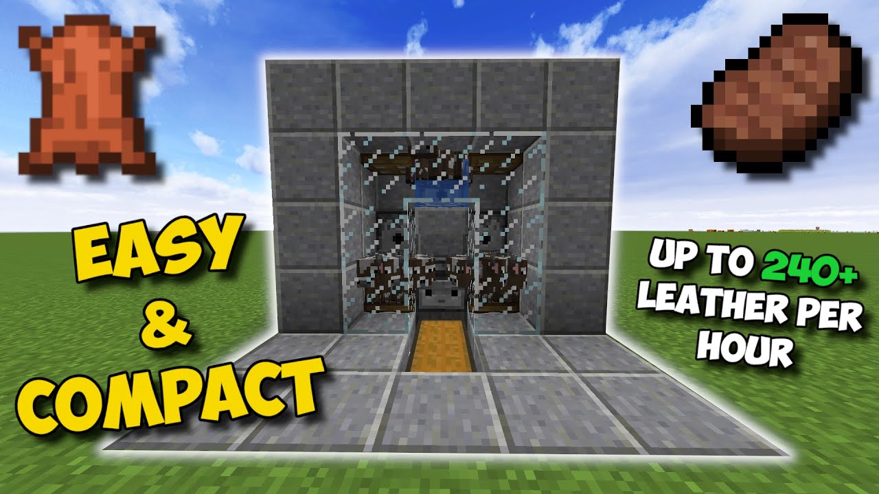 (1.16+) EASIEST WAY TO GET LEATHER IN MINECRAFT!!! - Auto Cow Farm