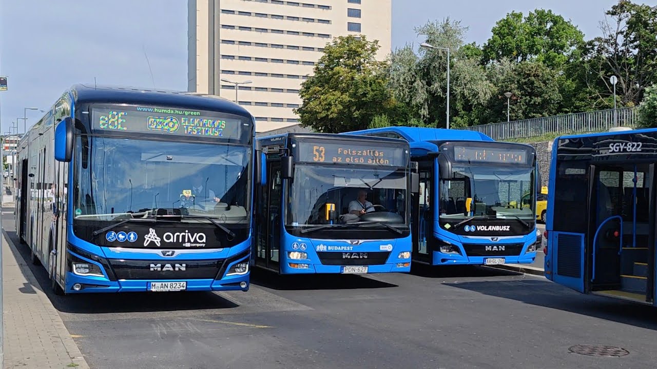 Utazás MAN Lion's City 18e elektromos busszal 8E vonalán