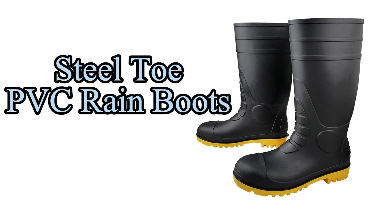 Black Wide Fit Chemical Resistant PVC Work Rain Boots#boot #shoes #shoesfashion #pvc