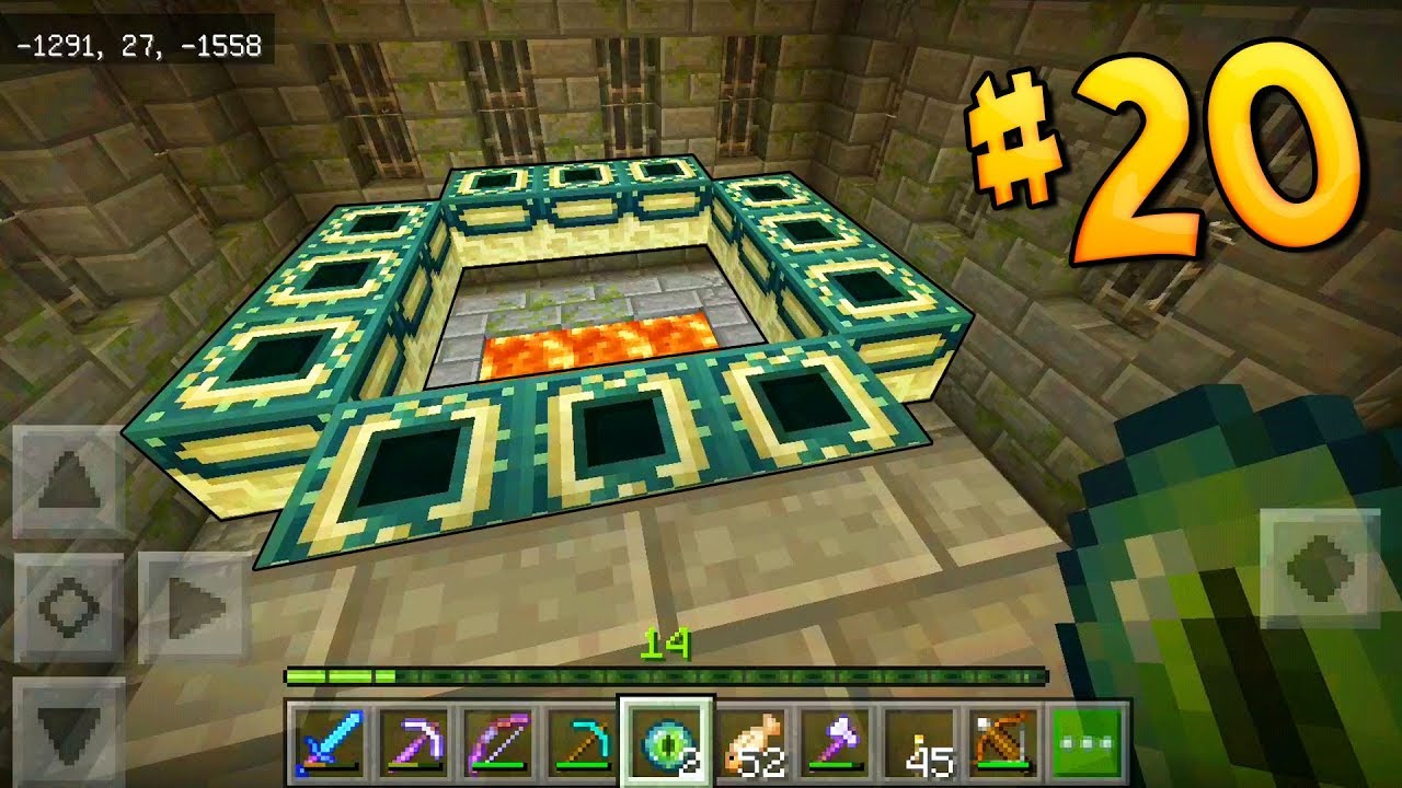 МАЙНКРАФТ ВЫЖИВАНИЕ НА ТЕЛЕФОНЕ НА ОСТРОВЕ #20 НАШЕЛ ПОРТАЛ В ЭНД ПЕ 1.9 PE Minecraft Pocket Edition