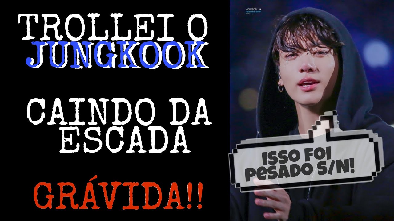 TROLLEI o Jungkook Caindo da ESCADA GRAVIDA!! | Tia Dres