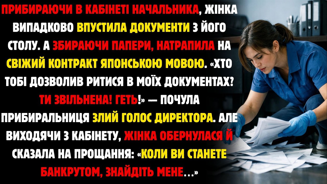 Прибираючи В Кабінеті Начальника,Жінка Випадково Впустила Документи З Його Столу.А Збираючи Папери..