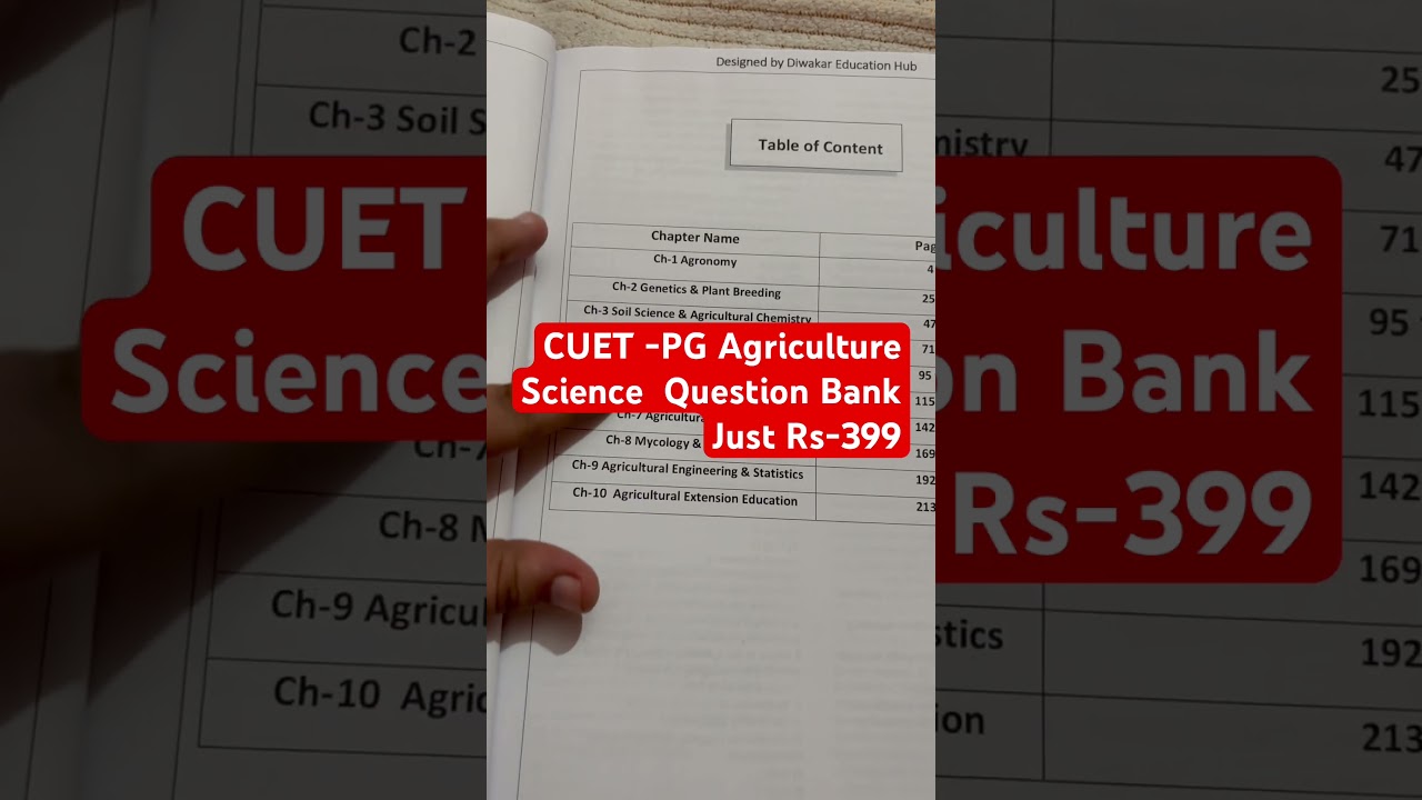 CUET PG Agriculture Latest Book
