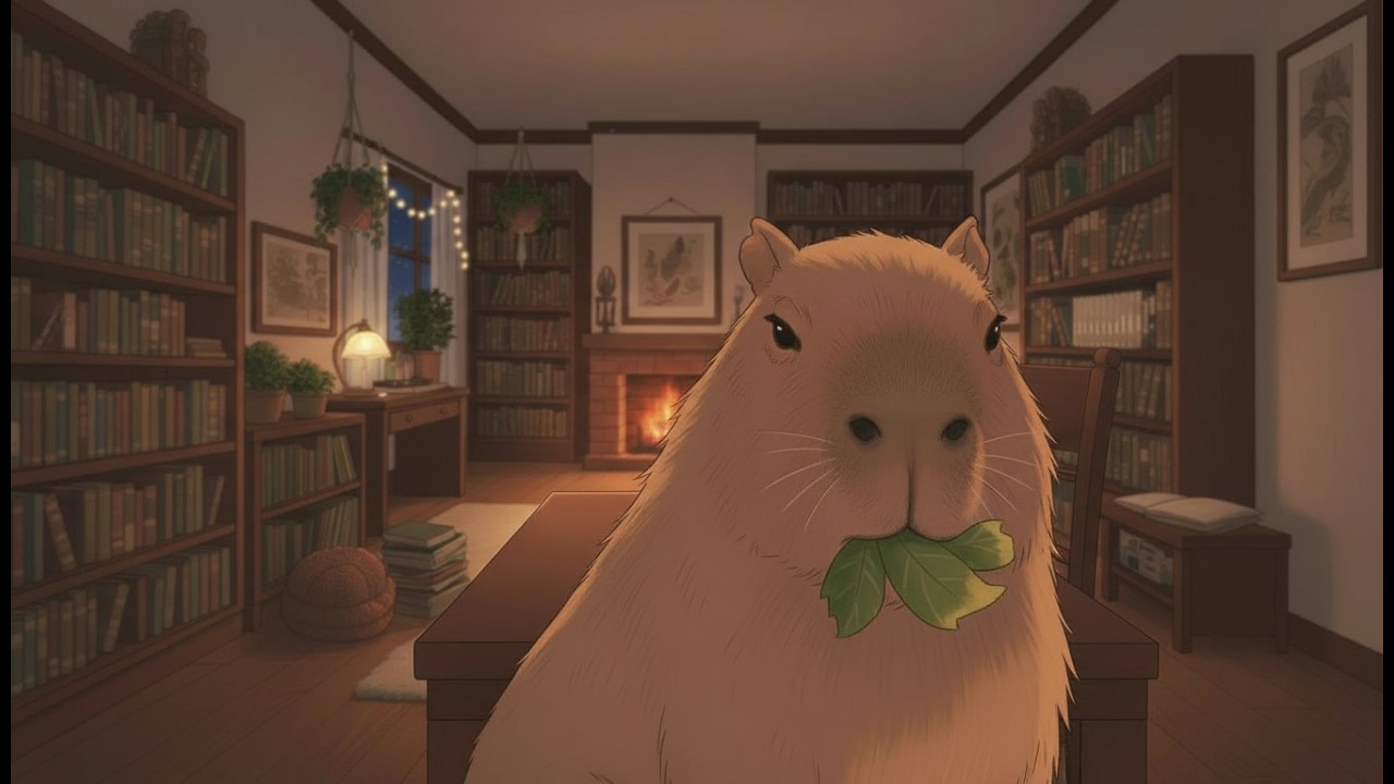 Cozy Capybara Lo-Fi Beats 🐾 Late Night Study & Relaxation