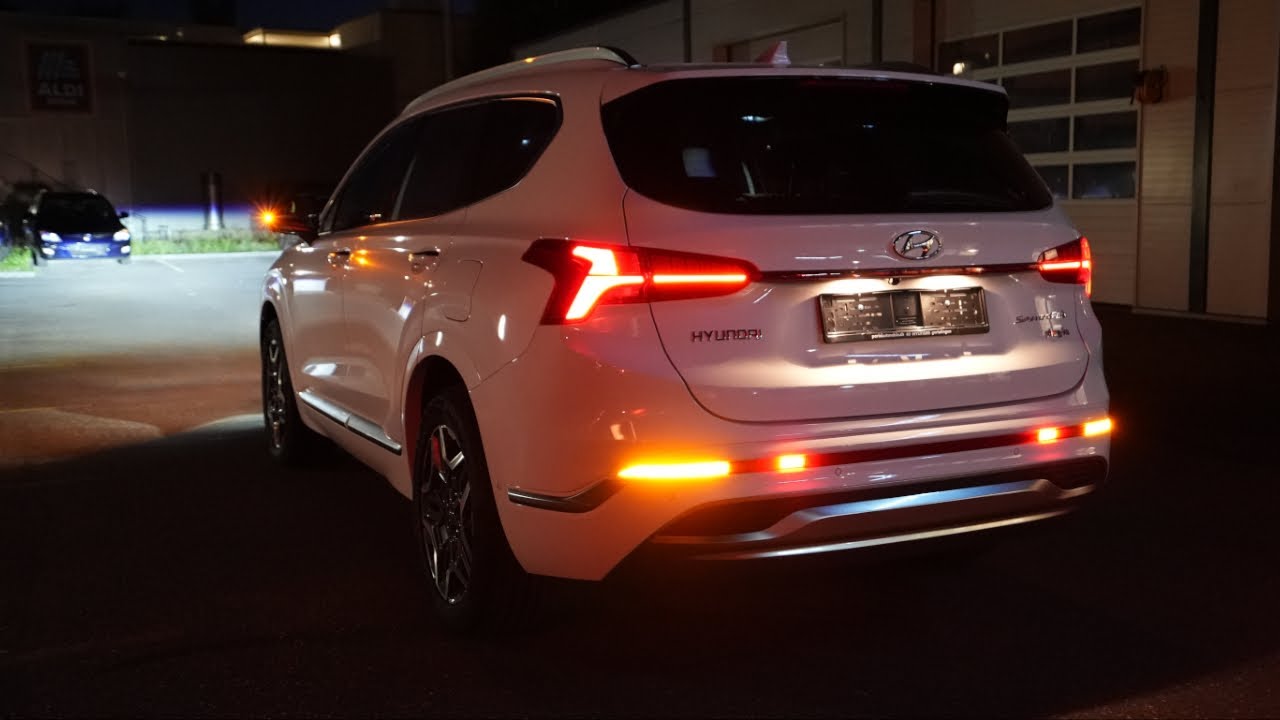 Hyundai Santa FE 2022 | Interior Exterior Lights at Night