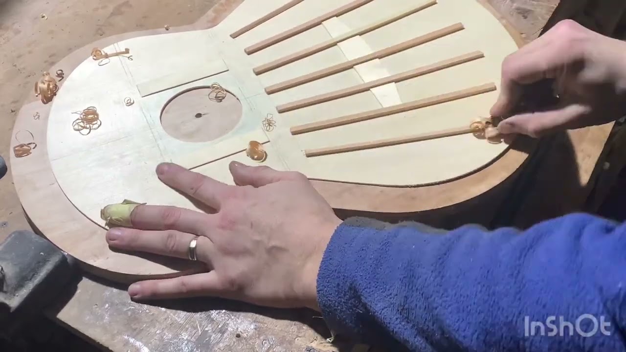 Flamenco guitar building. The top part 2( fan braces)