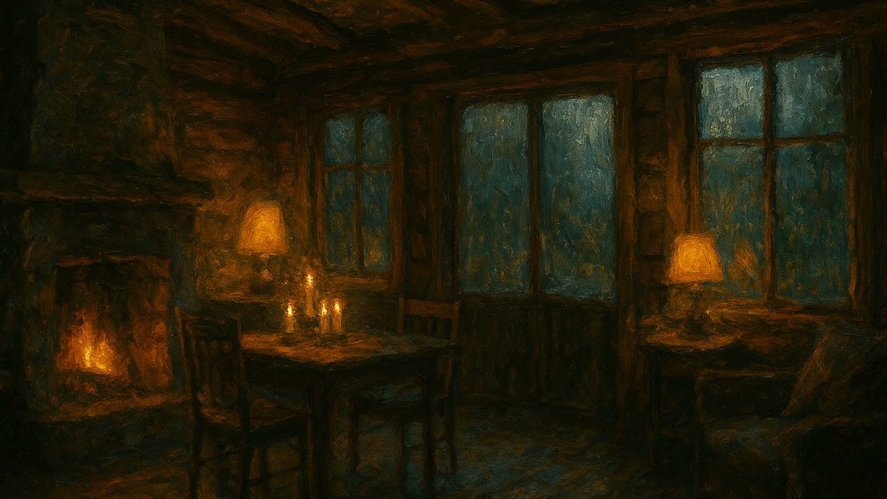 Nordic Cabin Rain & Firelight — Deep Cozy Sleep Ambience (10 Hours)