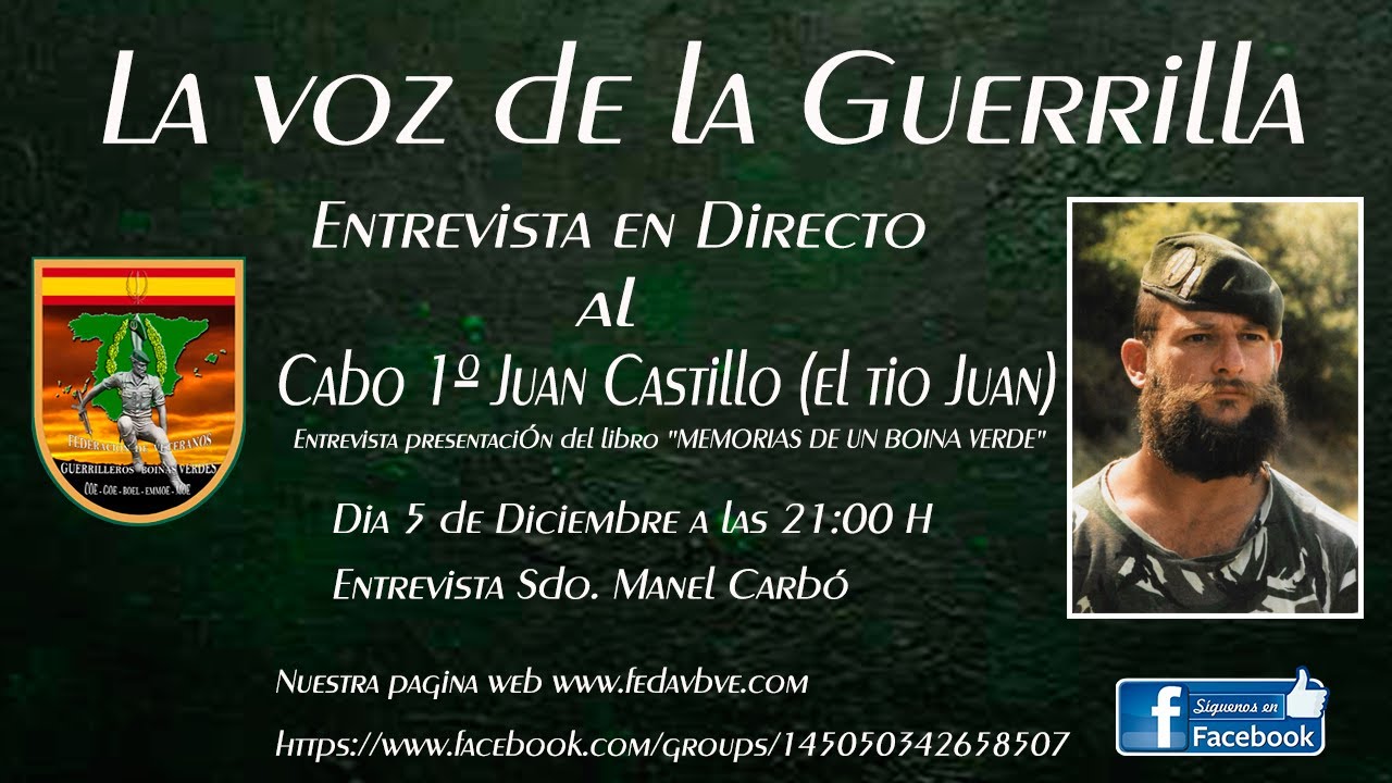 Presentación del libro MEMORIAS DE UN BOINA VERDE del cabo 1º Juan Castillo (Tío Juan, COE-EMMOE))
