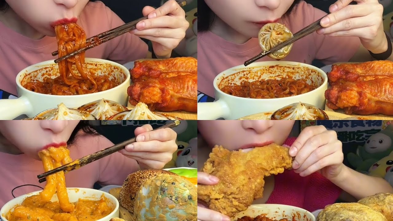 Soup Dumplings, Cheese rice cake fish cake hot dog, Tomato Guo Bao Rou, Fire Chicken Noodles