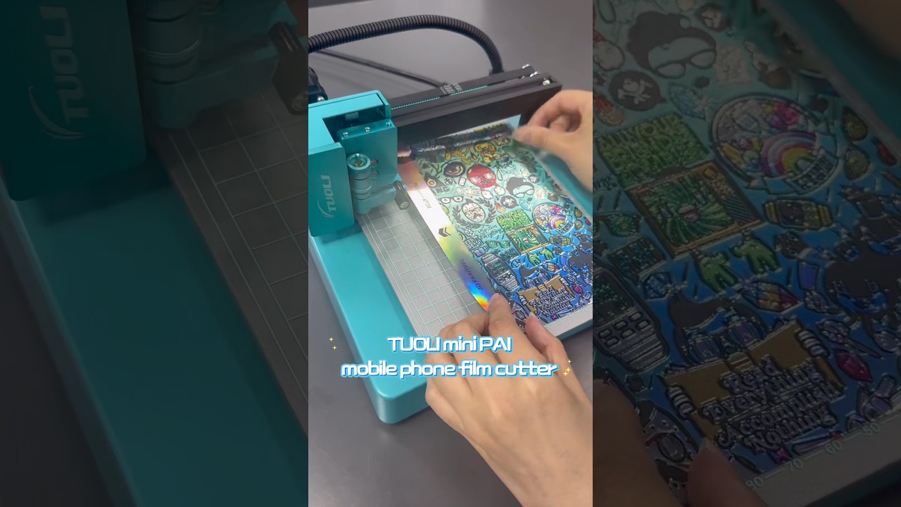 TUOLI Mini phone skin cutter machine! #screenprotectorcuttingmachine