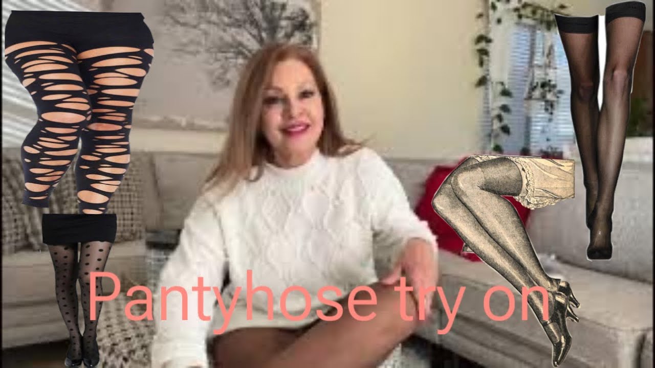 BROWN PANTYHOSE TIGHTS TRY ON