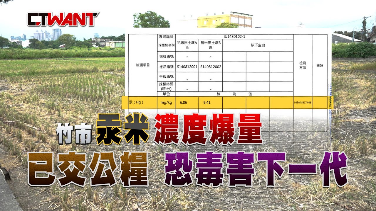 CTWANT 政治爆卦 / 來不及阻止交公糧！  竹市汞米濃度爆量恐成營養午餐毒害下一代