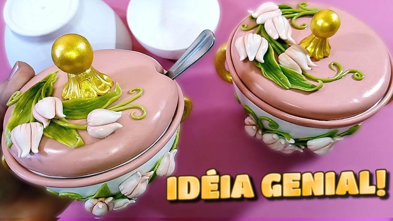 CRIE LINDOS POTES, AÇUCAREIROS COM ESSA IDÉIA INCRÍVEL!