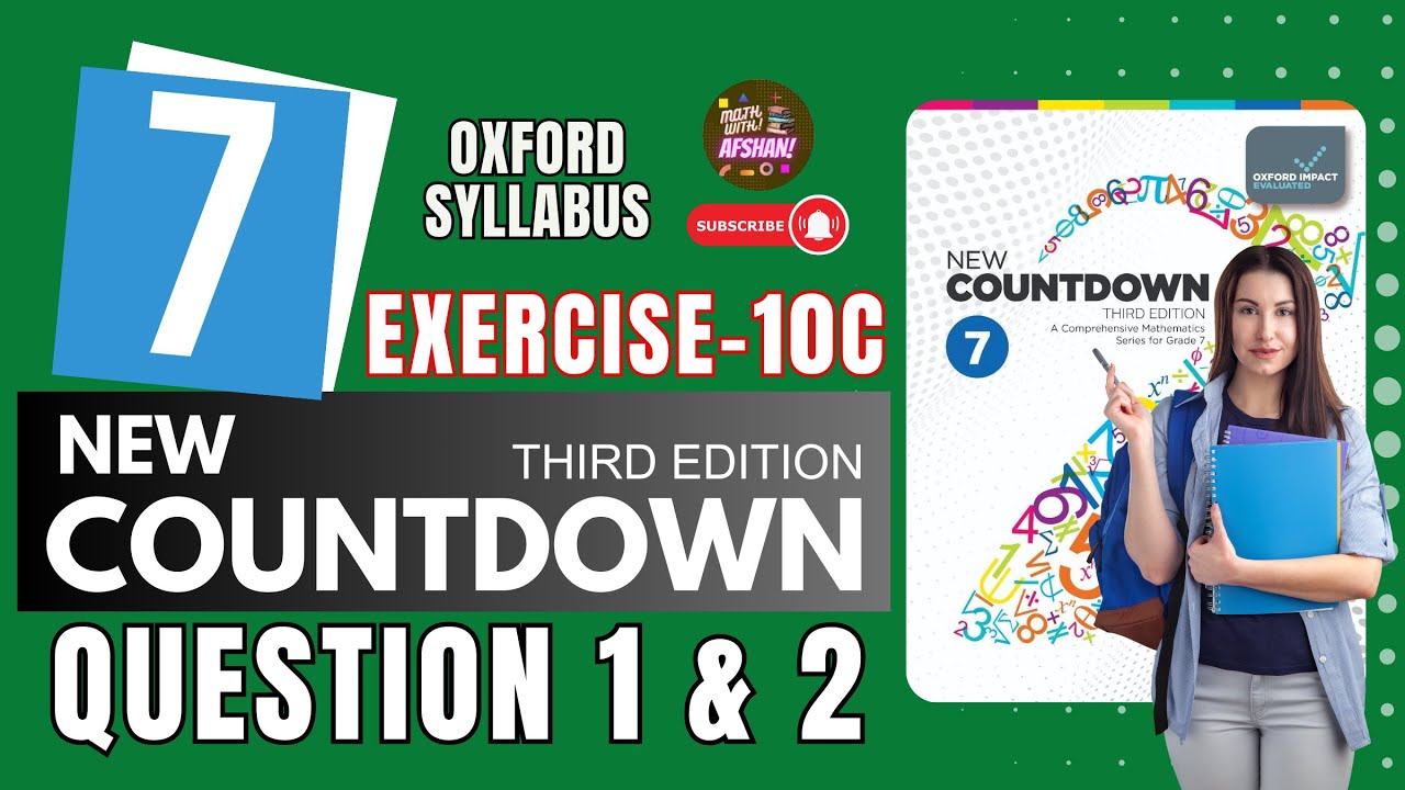 Class 7th Math Exercise 10C Question 1 & 2 | Countdown 7 | OXFORD SYLLABUS | Math with Afshan #maths