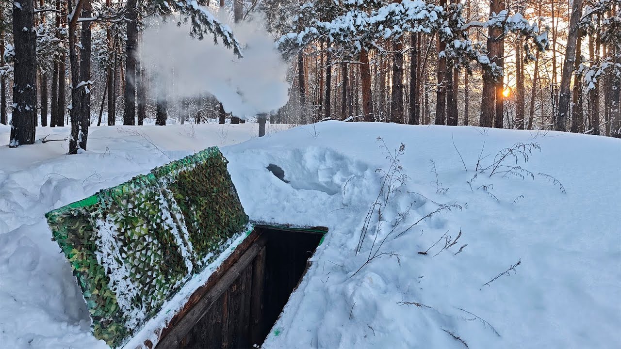 Сozy night in a House Underground - saved from Snowstorm and -26 c°