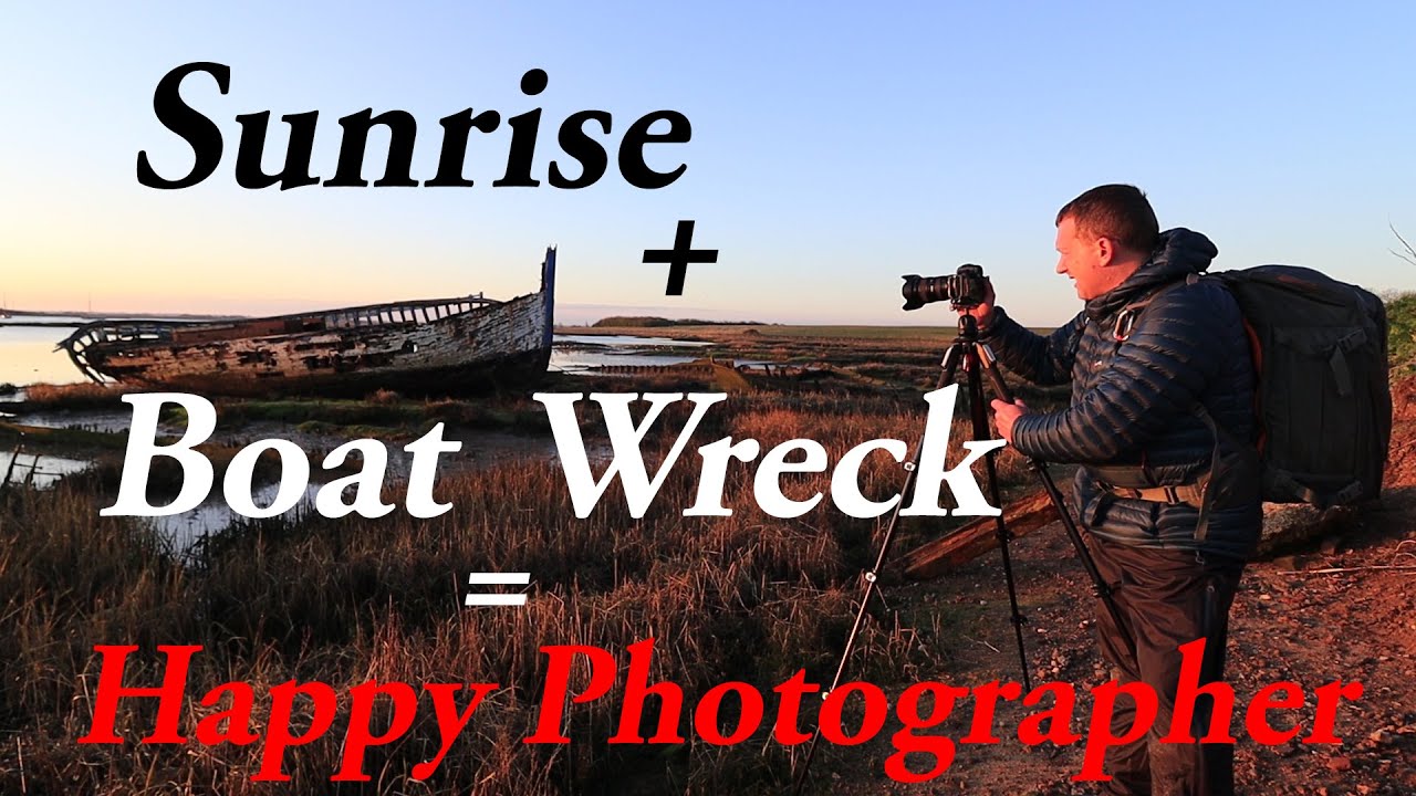 Landscape Photography - HDR Photography - Sunrise + Boat Wreck = Happy Photographer - Canon EOS R
