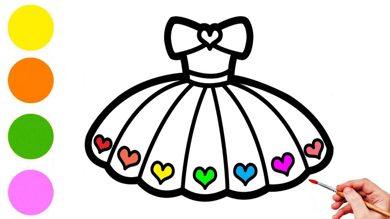 How to Draw a Dress 👗 Step by Step for Kids