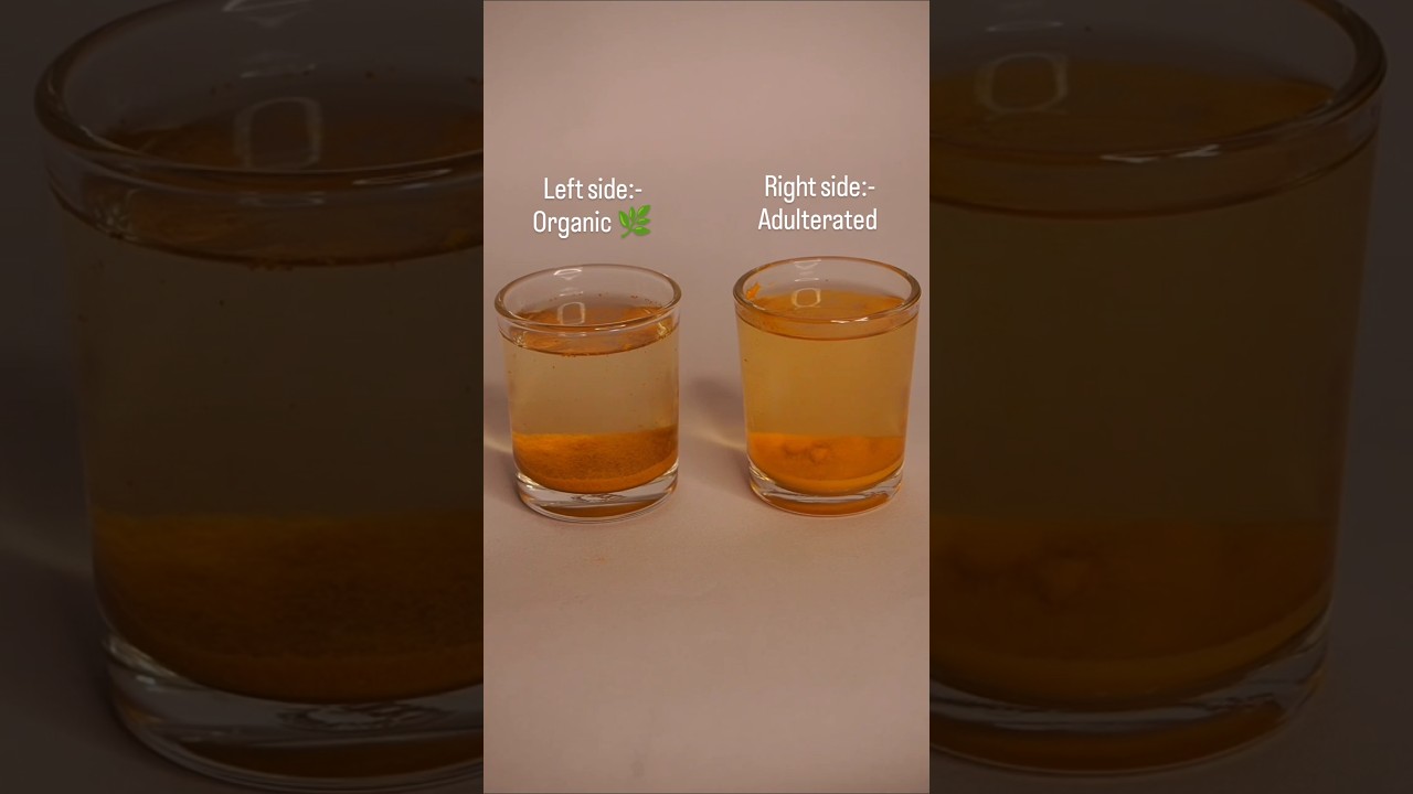 Adulterated vs Organic Turmeric powder 5 sec Test Must Try #shorts #ytshorts #turmeric #shortfeed