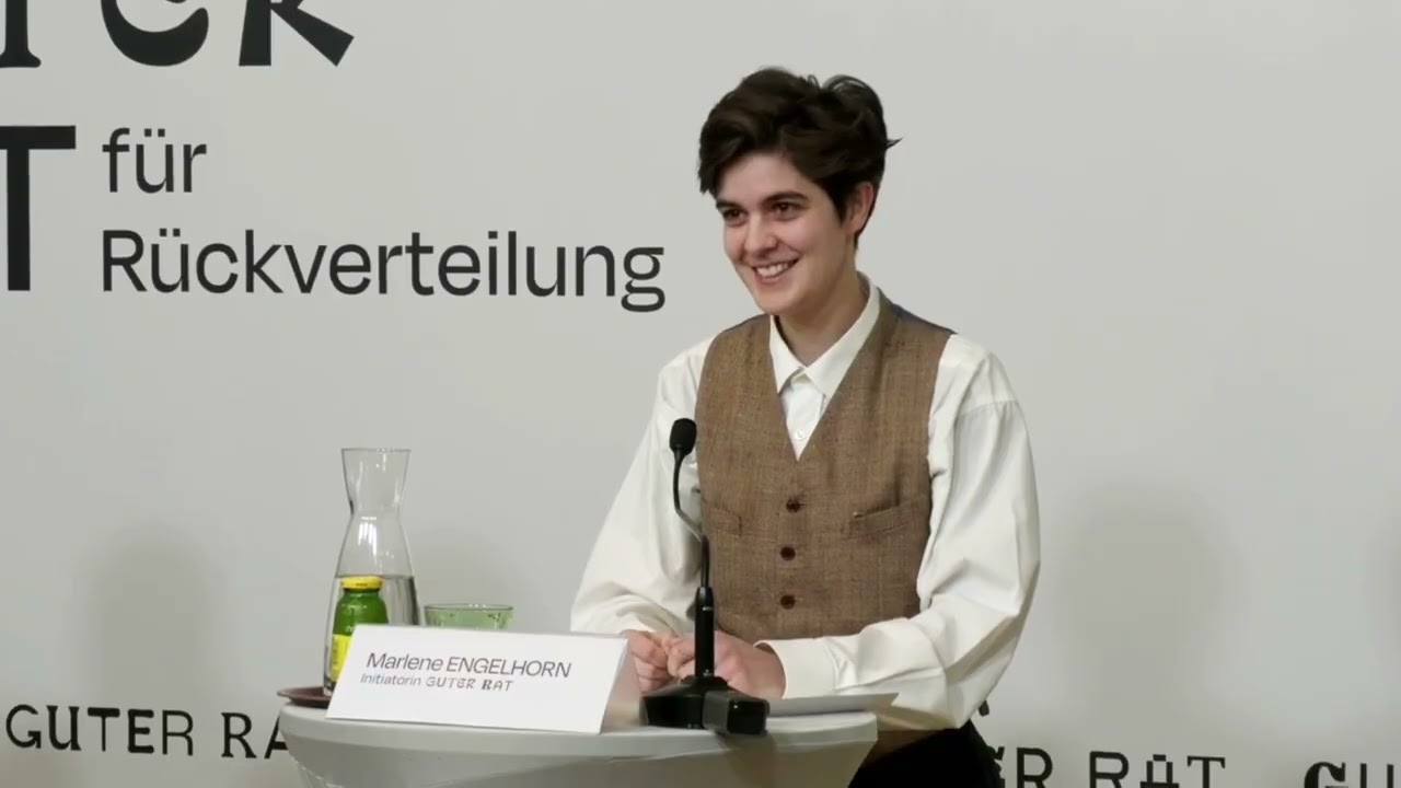 Marlene Engelhorn präsentiert den Guten Rat für Rückverteilung