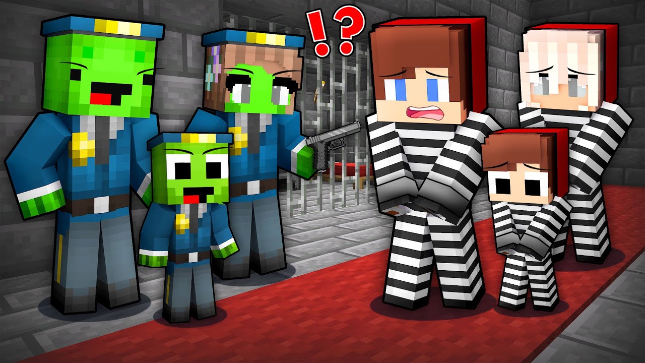 Mikey Family Became POLICE to Arrest JJ CRIMINAL Family in Minecraft - Maizen