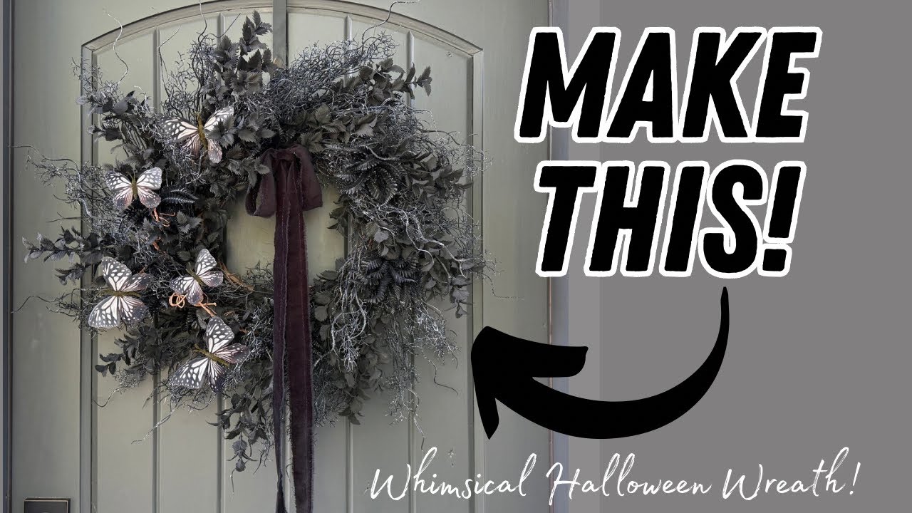 Make this stunning black Halloween wreath in under 30 minutes! 🖤