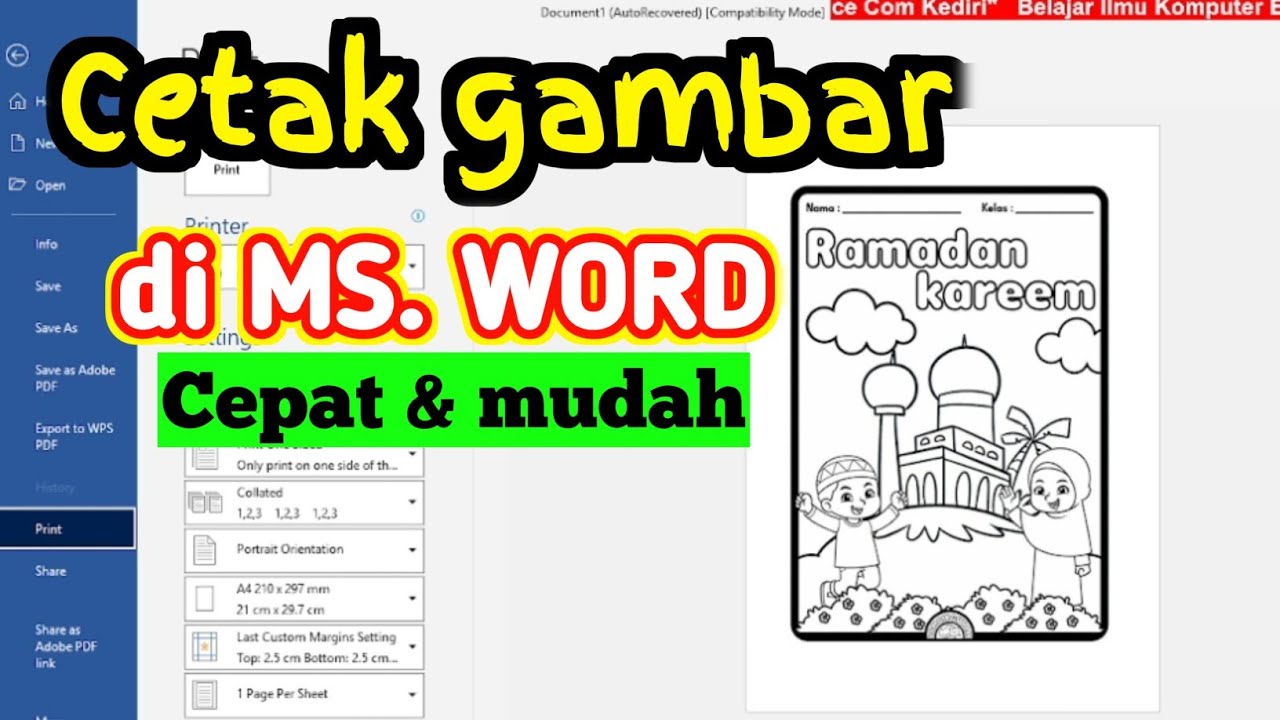 Cara Memasukkan Gambar ke Word Terbaru_mudah
