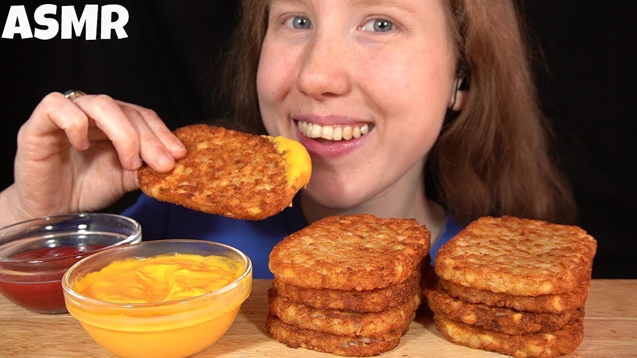 ASMR CHEESY HASH BROWNS MUKBANG (No Talking) EATING SOUNDS
