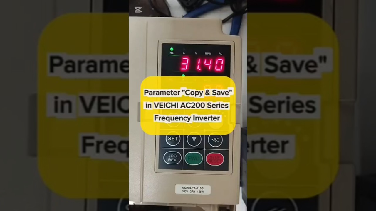 Veichi AC200 Inverter | Parameter Copy & Save Setting (Step-by-Step)