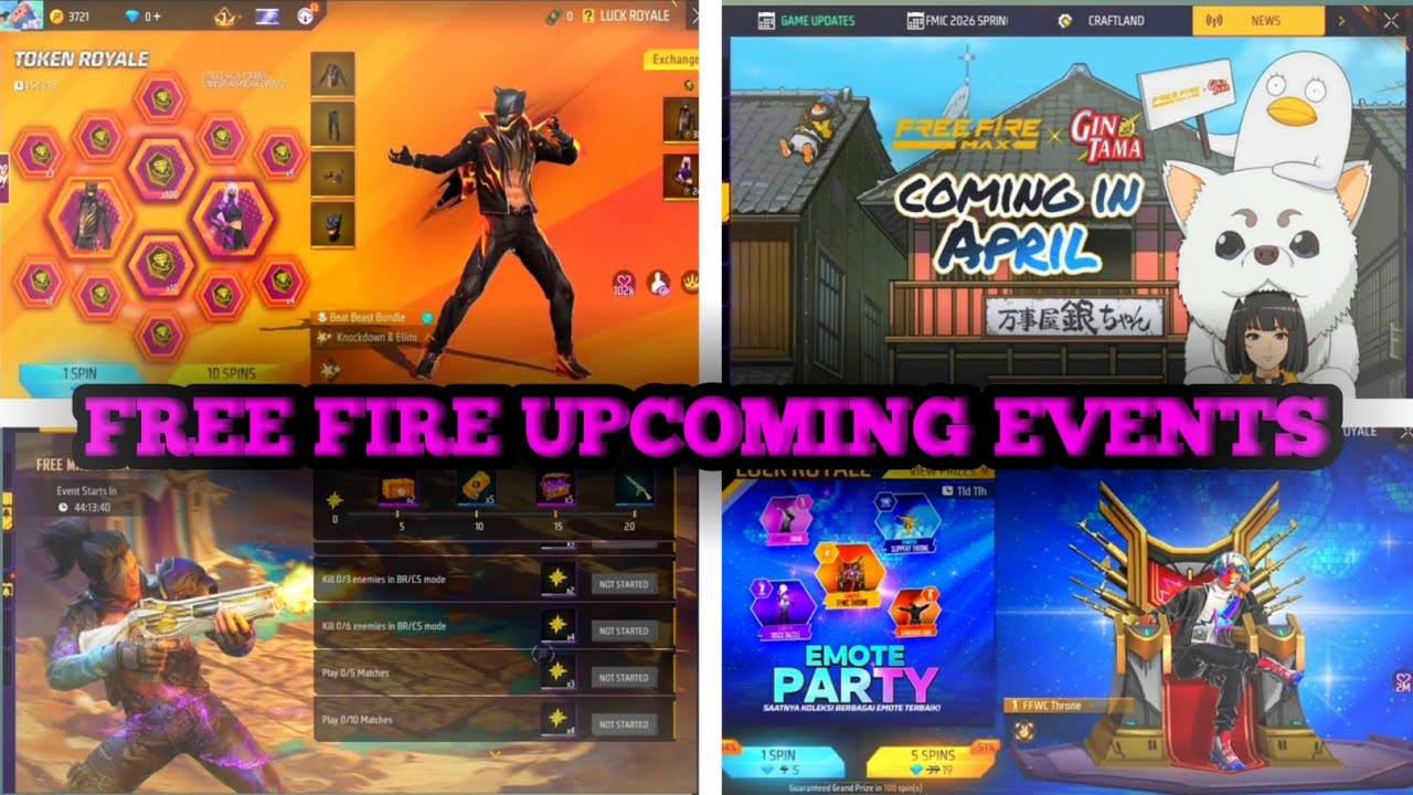 FREE FIRE UPCOMING EVENTS || RISHI FF LIVE || NEW EVENTS || FF x ALOK || NEXT COLLABORATION || 